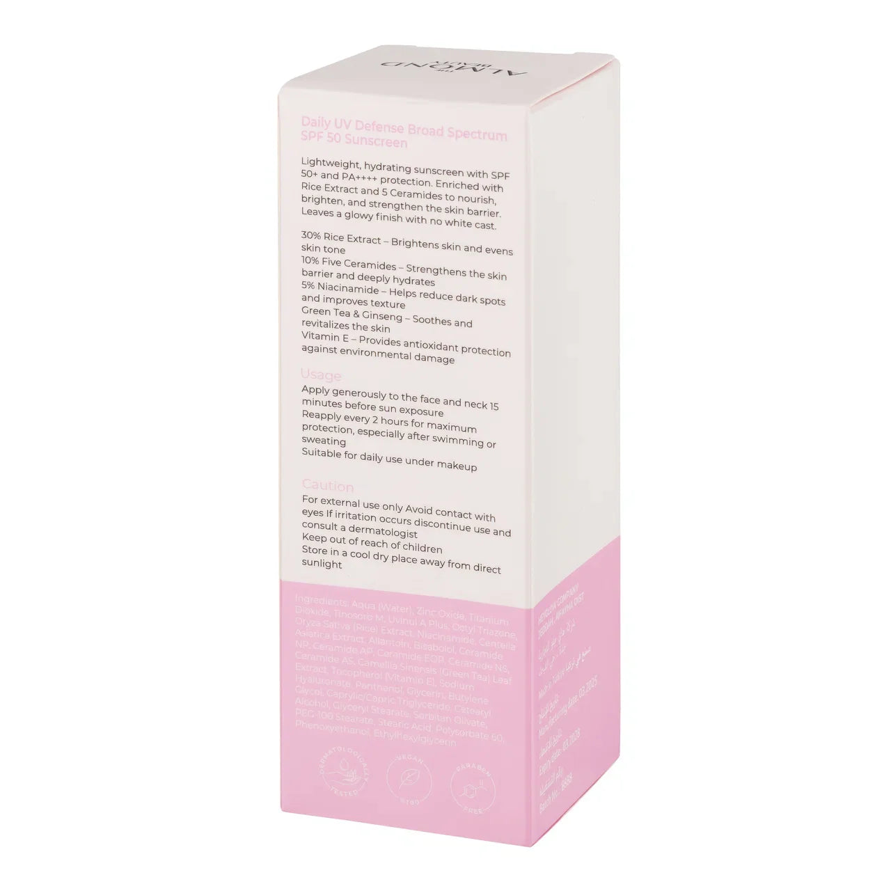 Daily UV Defense Sunscreen SPF 50+ – Rice & 5 Ceramides 50ml