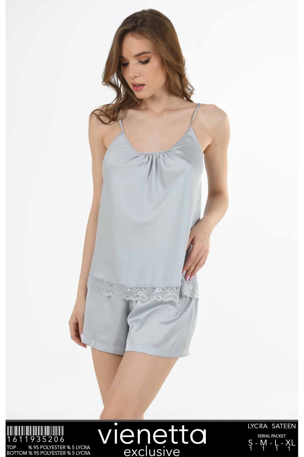 Woman Katia Satin Thin Strap Sleeveless Short Set