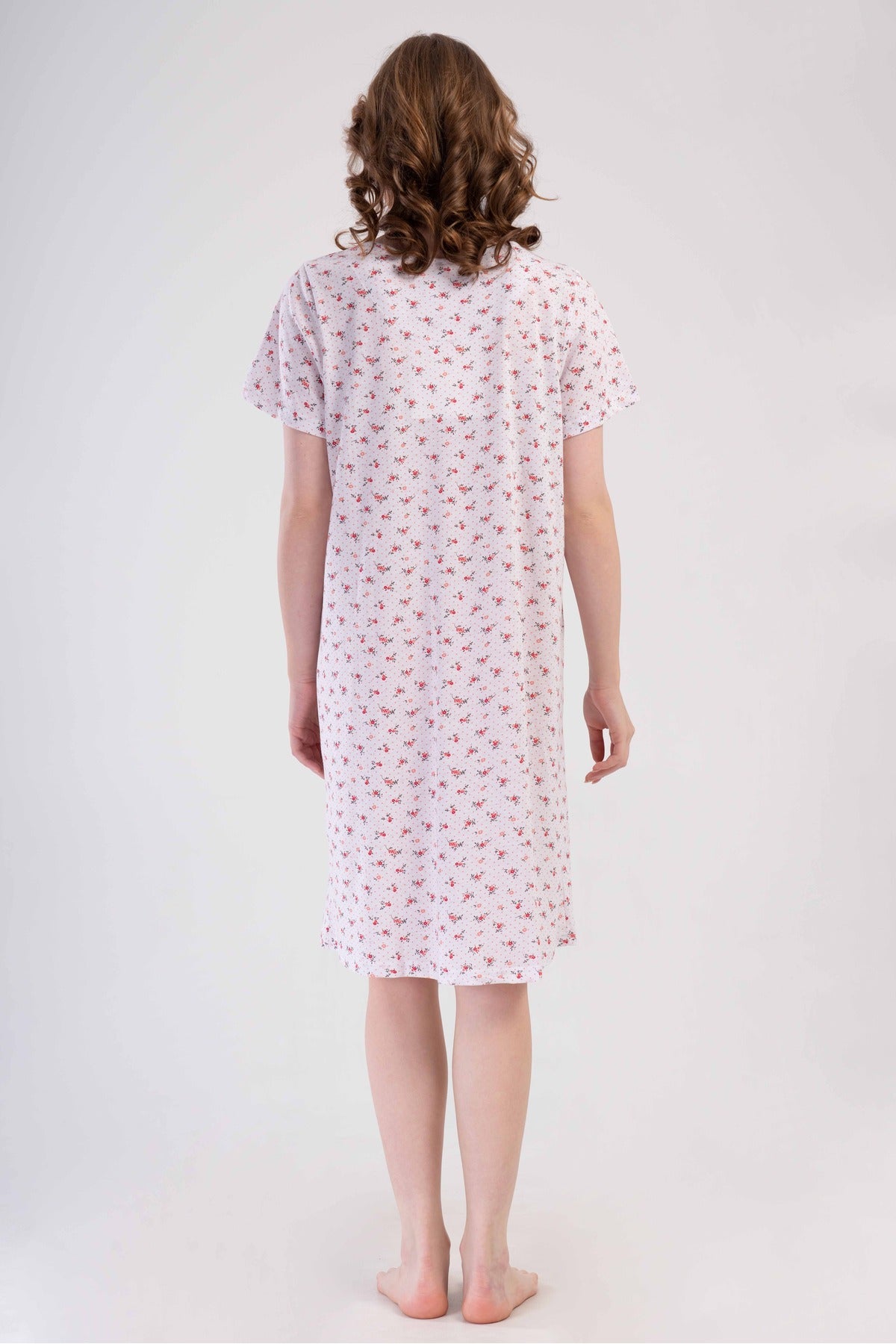 Woman Cotton Poca Grandma Short Sleeve Nightgown