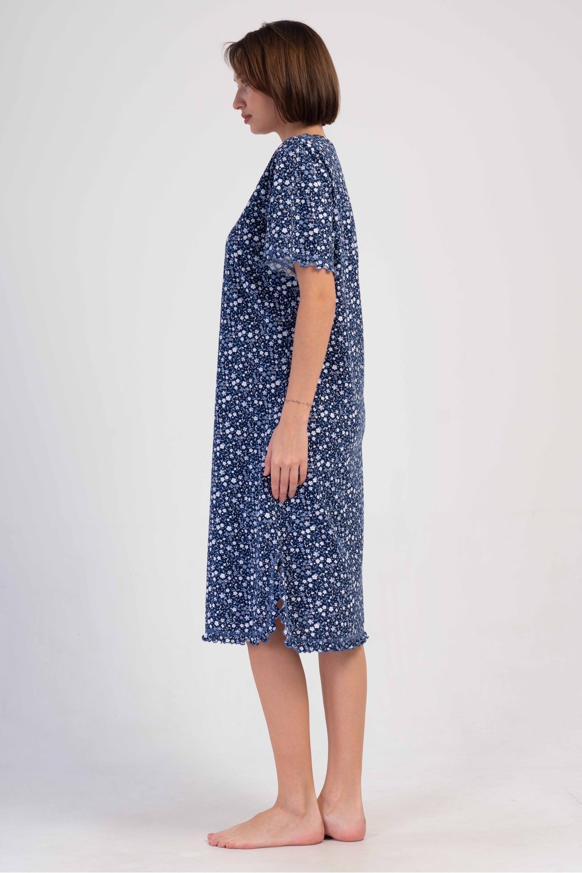 Woman Supreme Big Size Zama V Neck Short Sleeve Nightgown