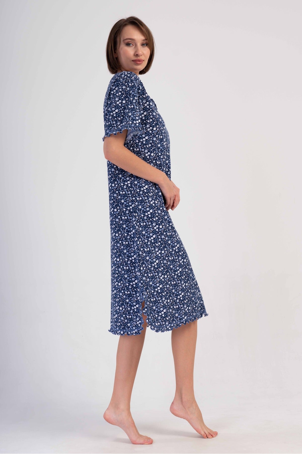 Woman Supreme Big Size Zama V Neck Short Sleeve Nightgown