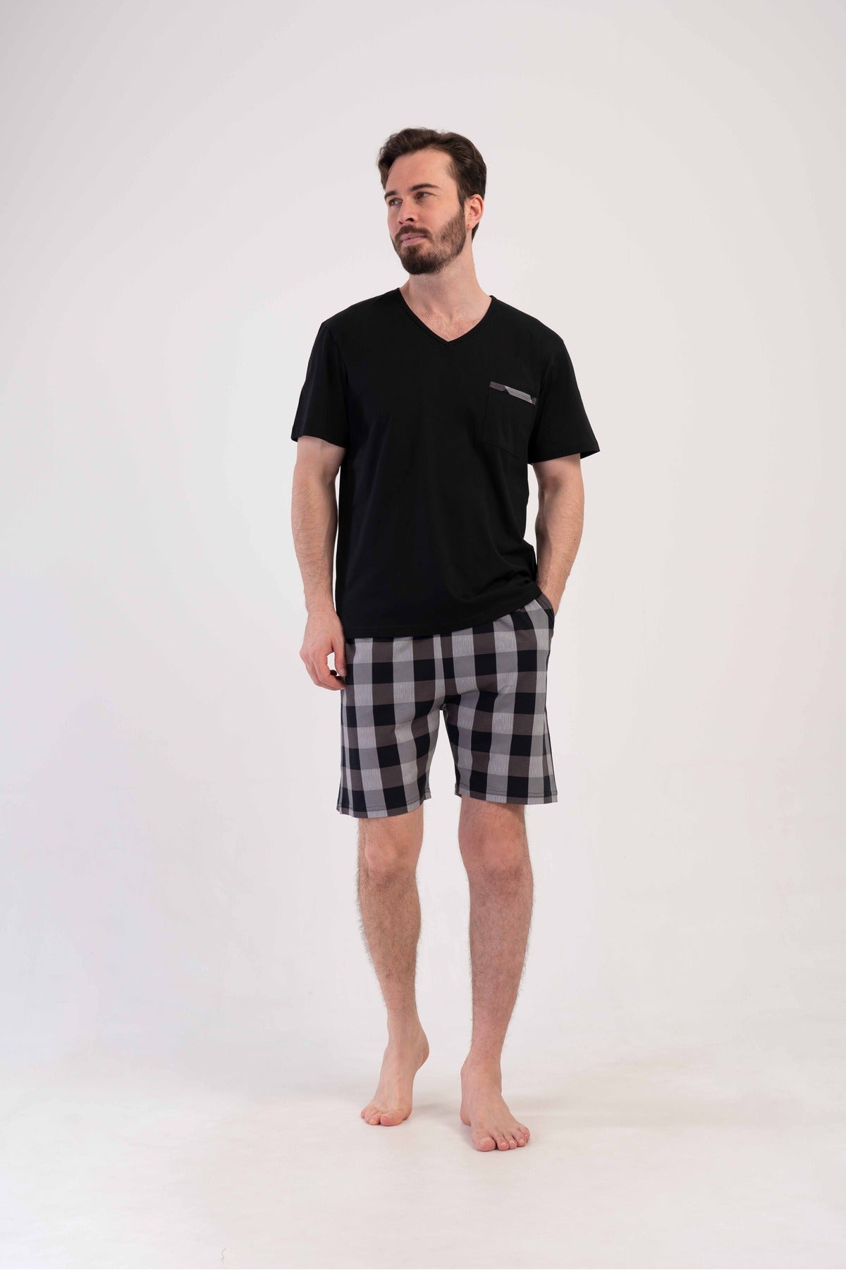 Man Supreme V Neck Short Sleeve Short Set