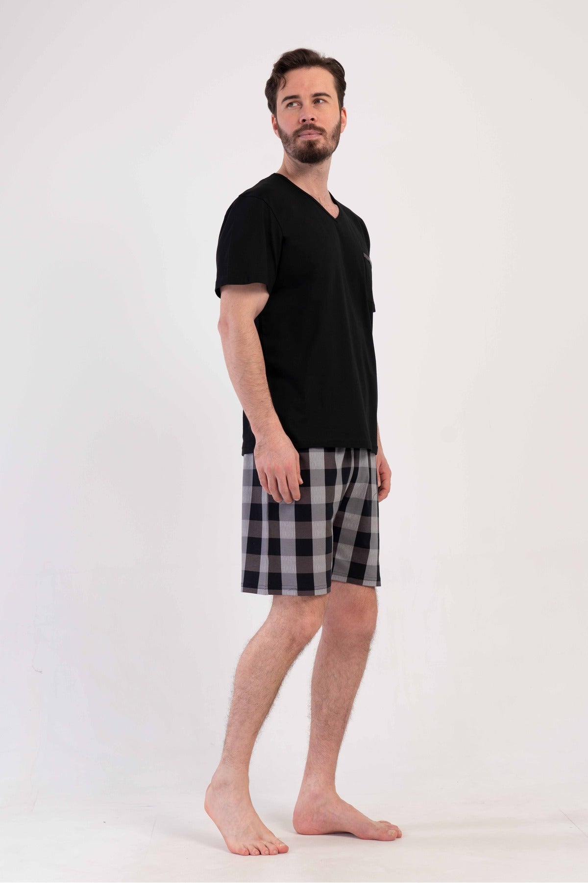 Man Supreme V Neck Short Sleeve Short Set