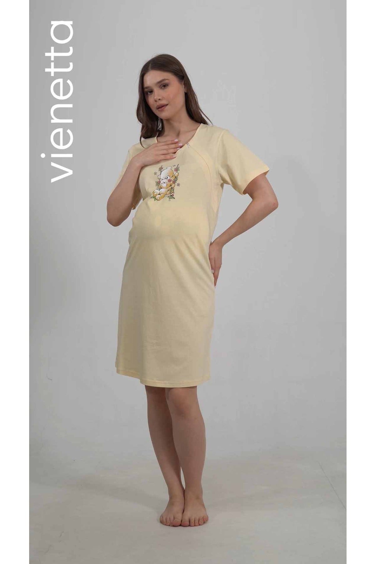 Woman Supreme Tenia Short Sleeve Zipper Detail Pregnant Tunic