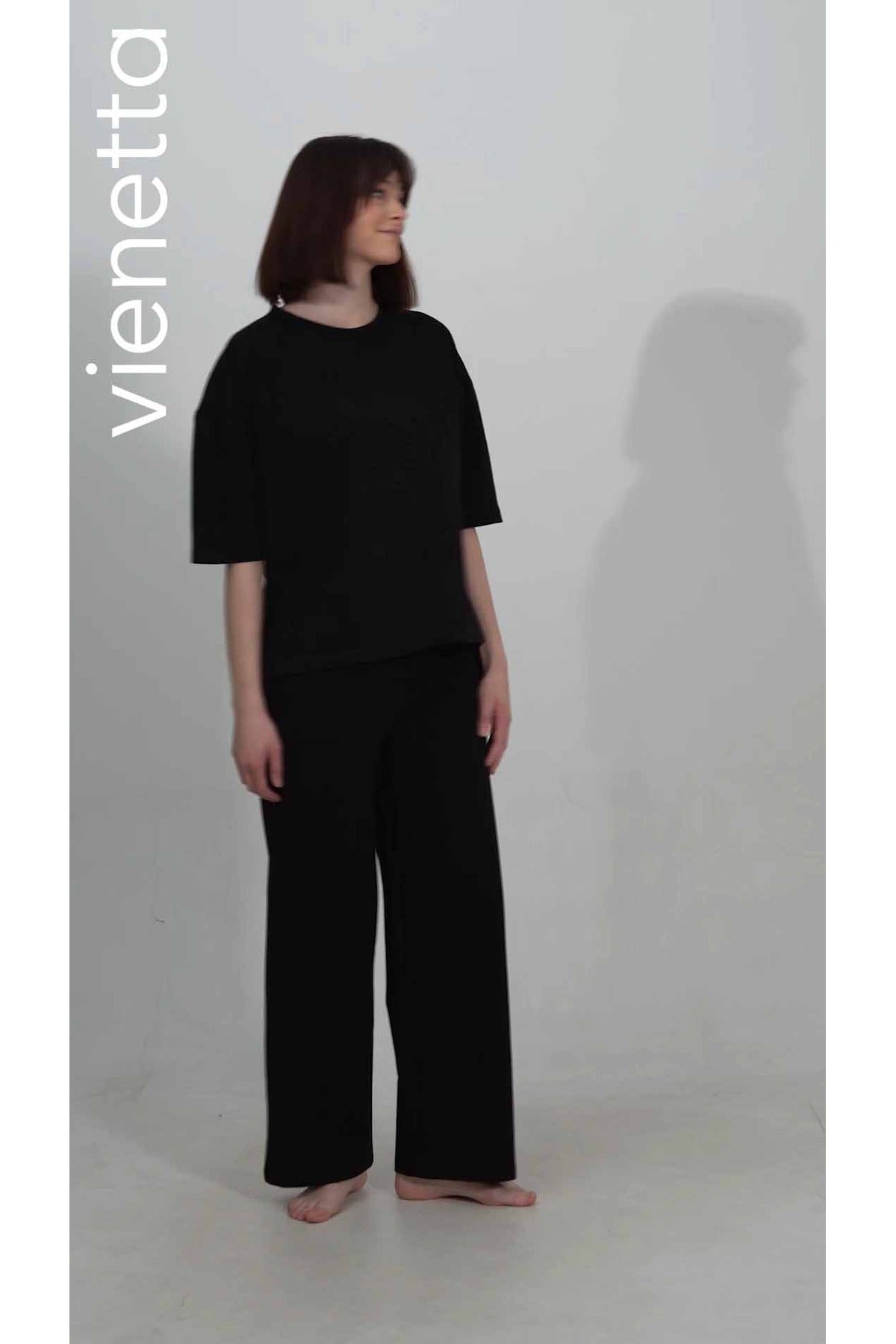 Woman Supreme Short Sleeve Drop Shoulder Long Pants Set