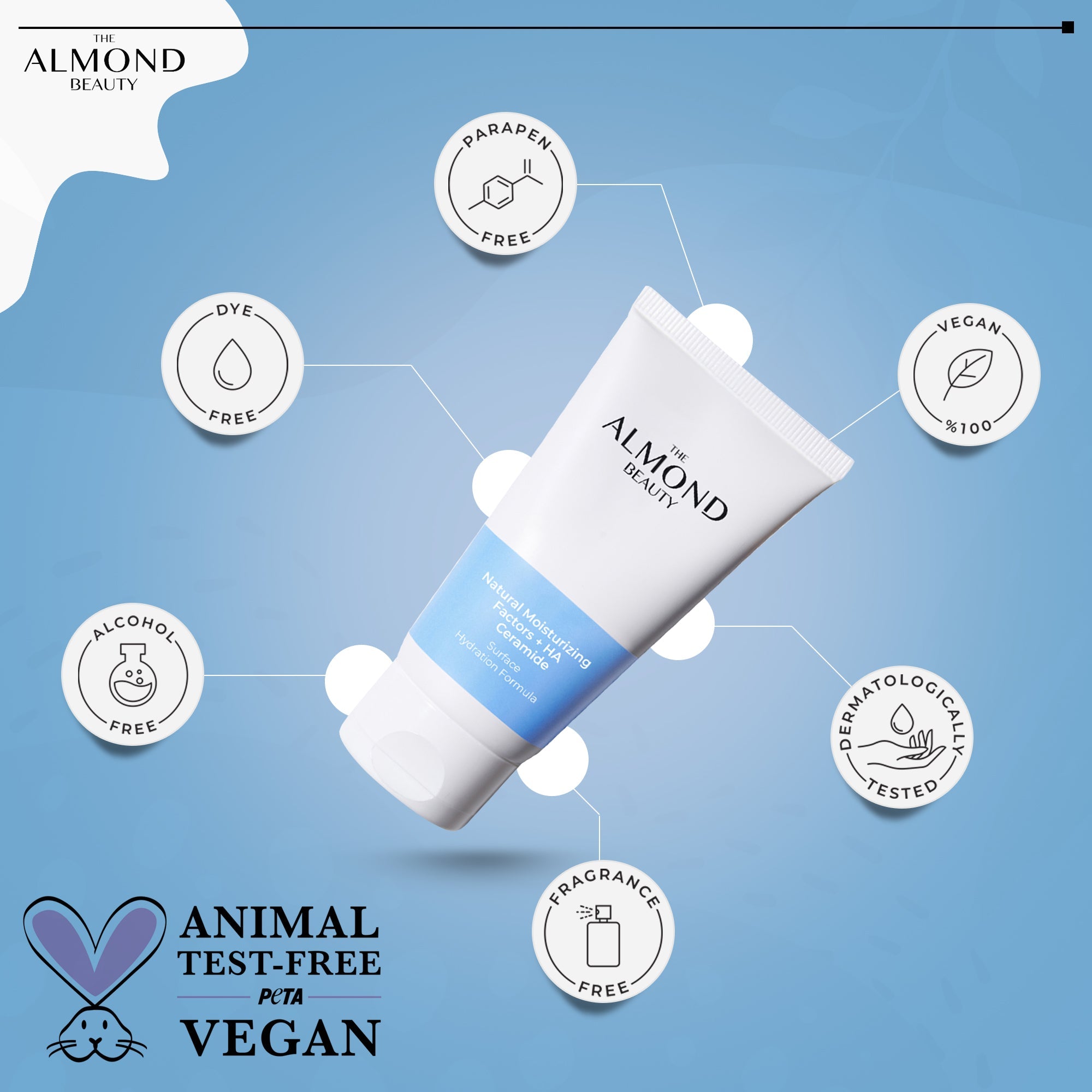 The Almond Beauty 24H Hydrating Cream with Hyaluronic Acid and Ceramide