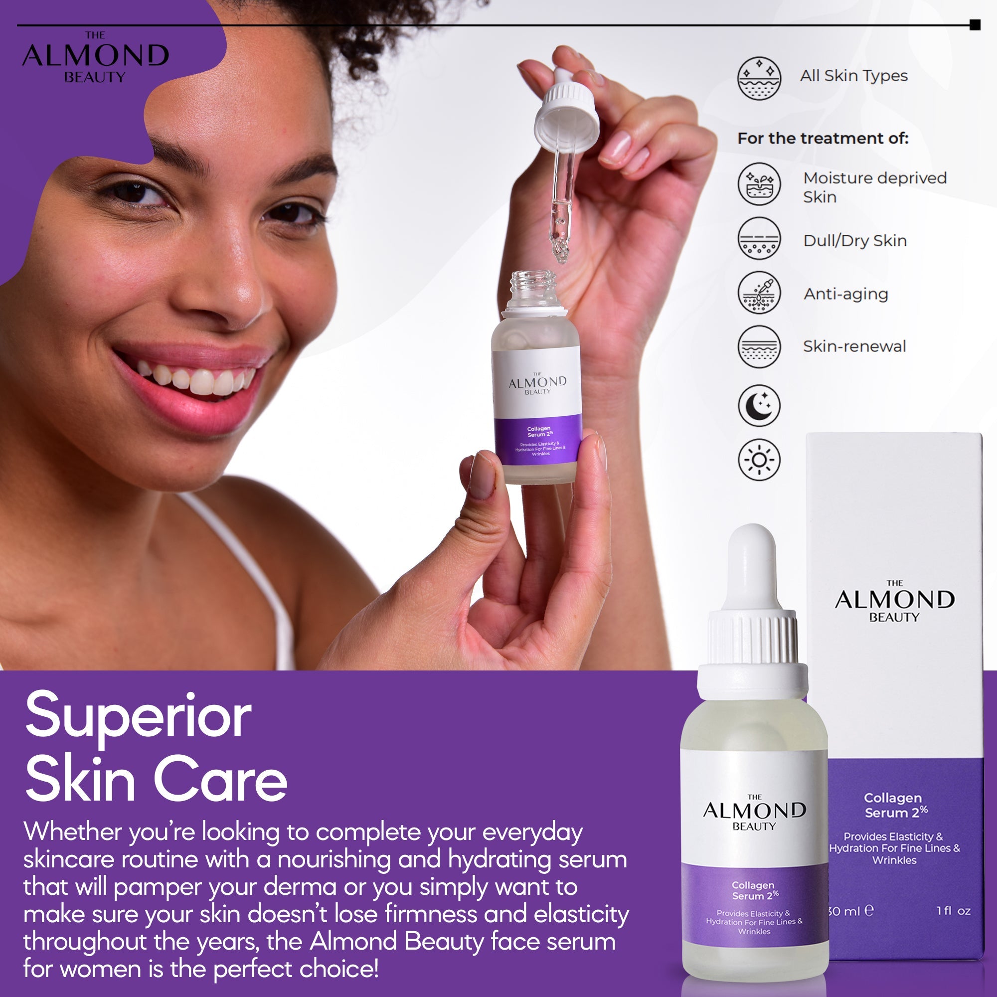 The Almond Beauty GlowLift Collagen 2% Serum