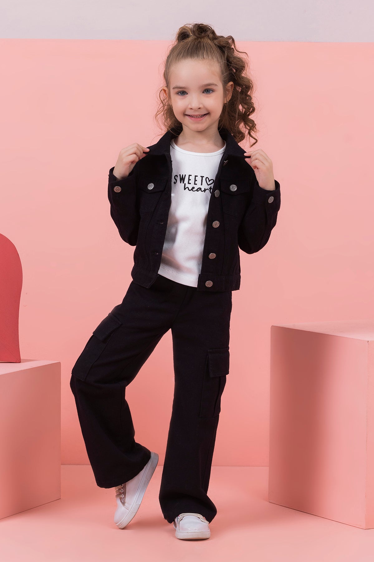 Girl Cargo Pocket Pipe Leg Gabardine Trousers