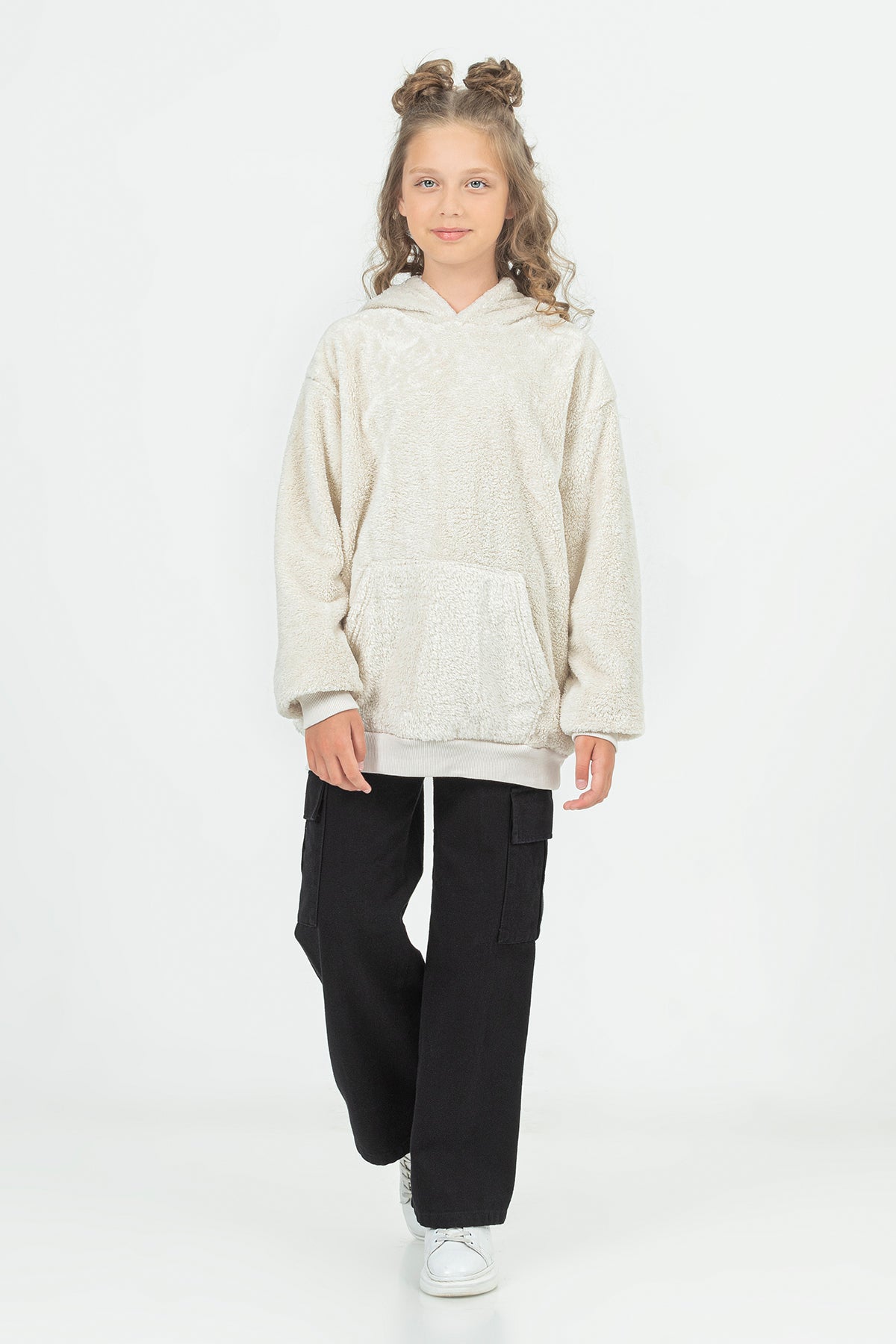 Girl Cargo Pocket Pipe Leg Gabardine Trousers