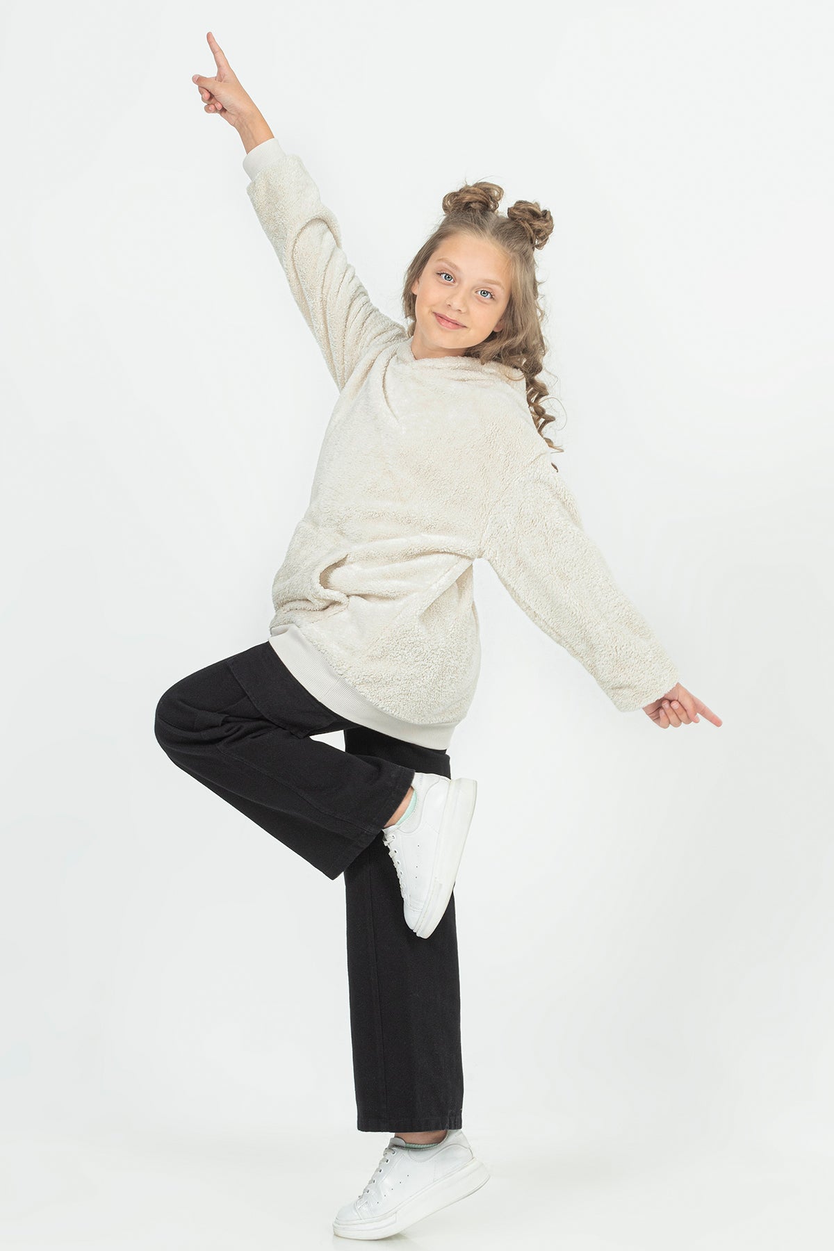 Girl Cargo Pocket Pipe Leg Gabardine Trousers