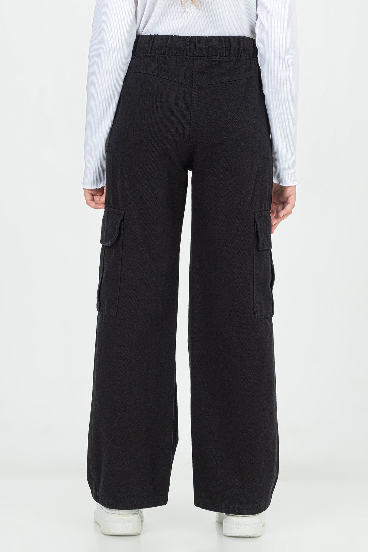 Girl Cargo Pocket Pipe Leg Gabardine Trousers