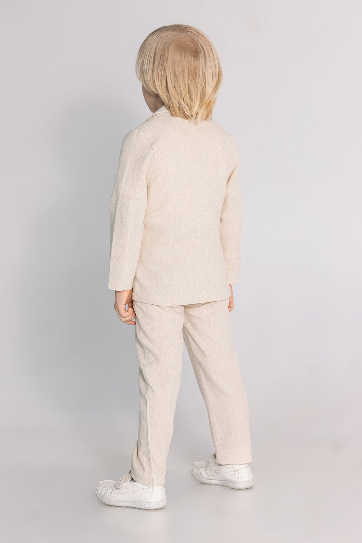 Boy Linen Look 3 Piece Suit