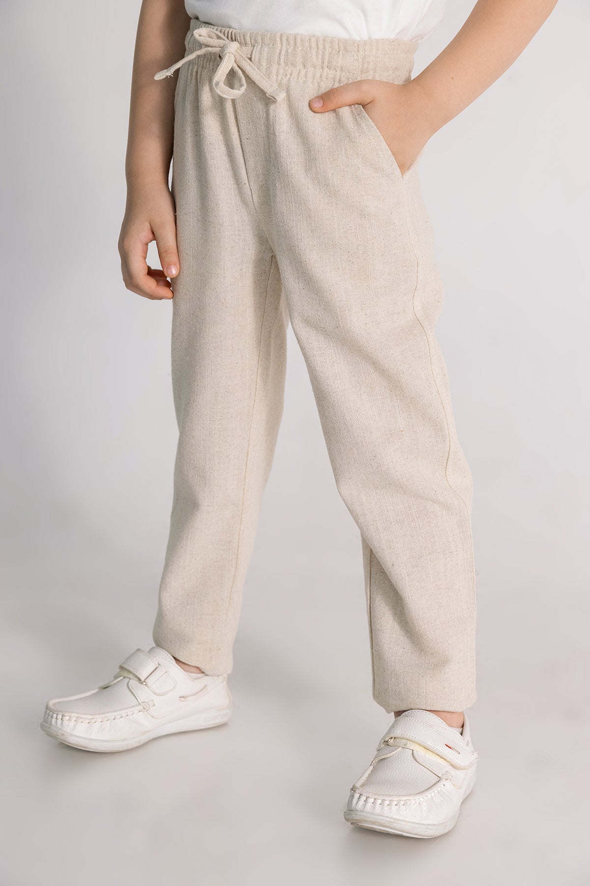 Boy Linen Look 3 Piece Suit