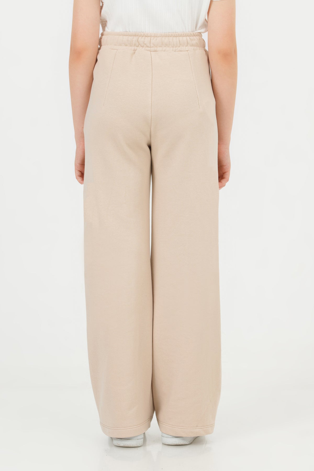 Girls Elastic Waist Wide Leg Trousers