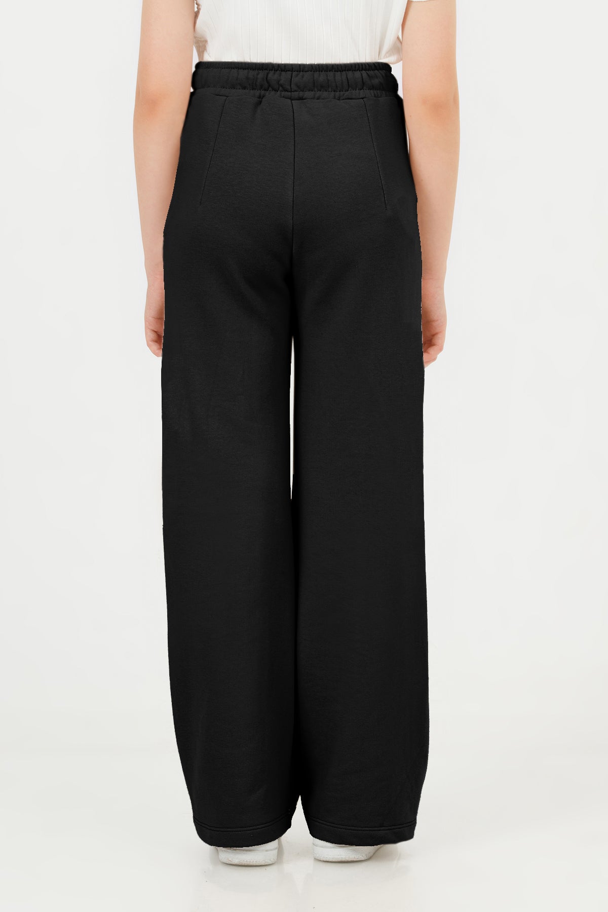 Girls Elastic Waist Wide Leg Trousers