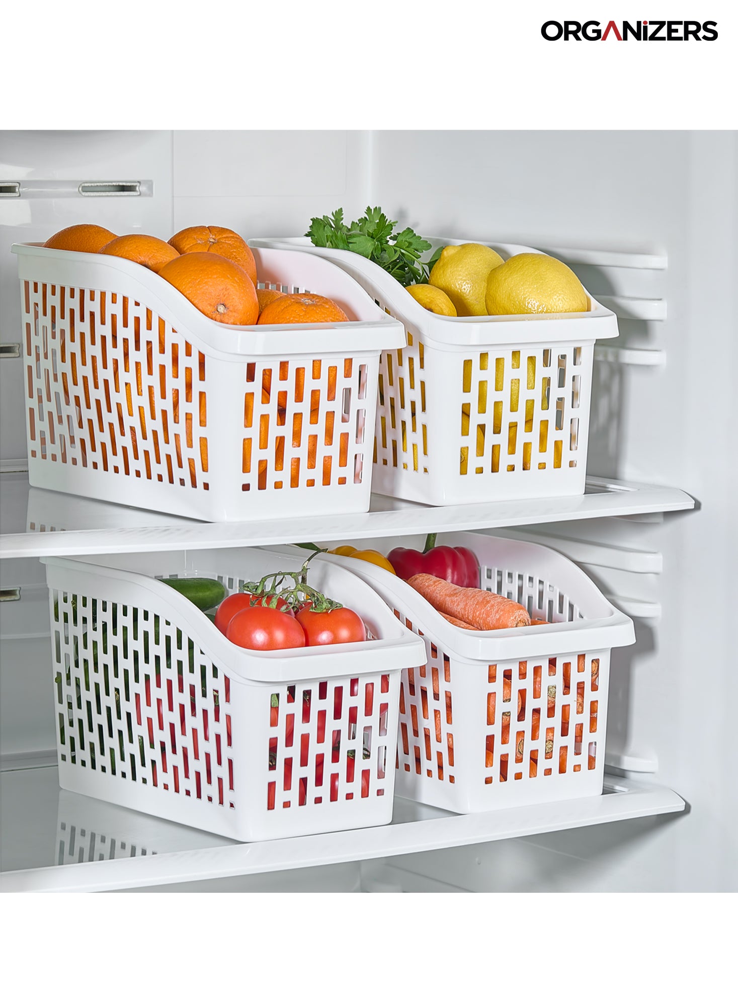 Organizers Fridge Organizer, Refrigerator Basket In-cabinet Organizer, 4 Pieces | BPA Free