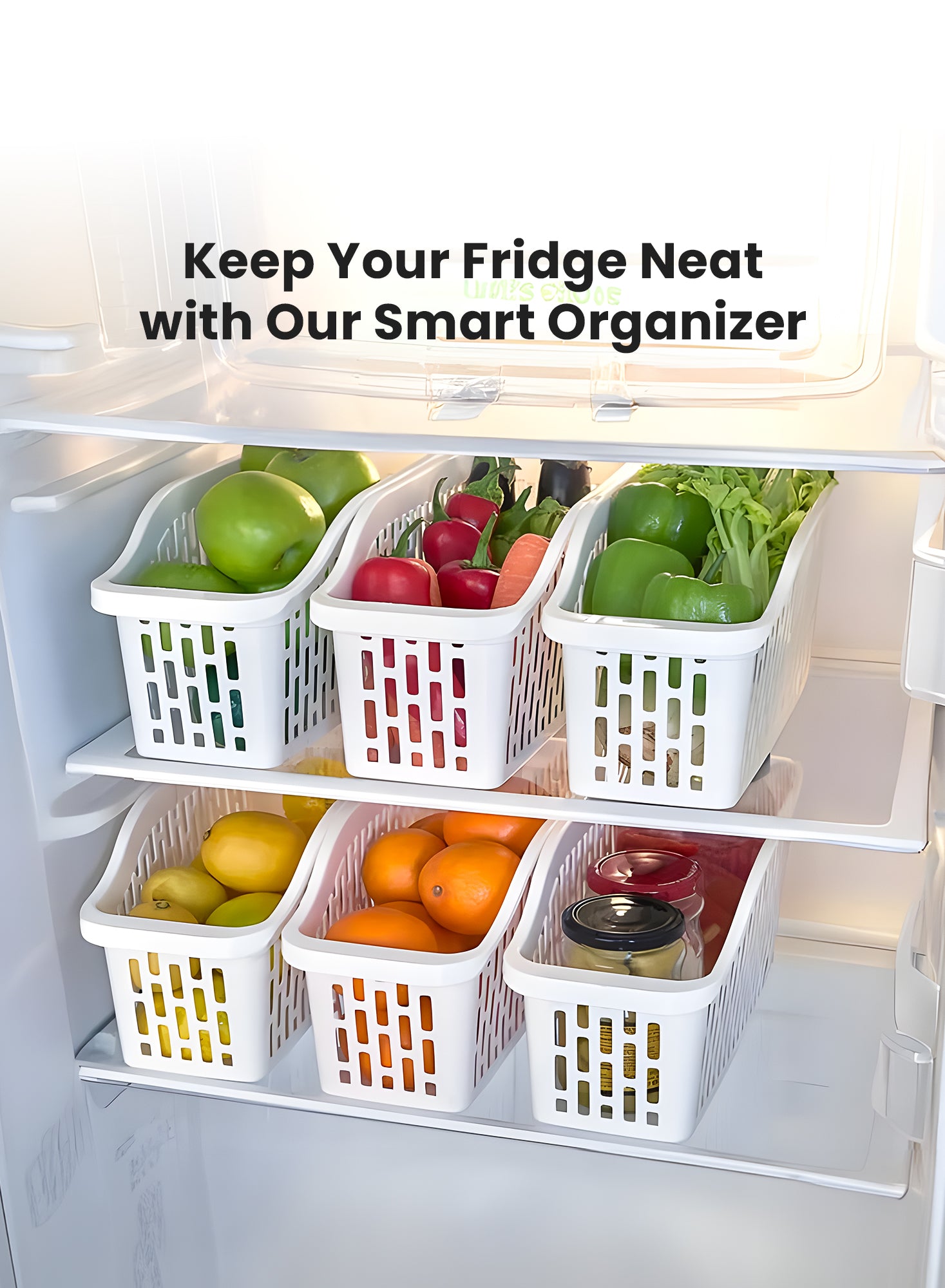 Organizers Fridge Organizer, Refrigerator Basket In-cabinet Organizer, 4 Pieces | BPA Free