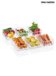 Organizers 6 Piece Refrigerator Organizer Bins, Plastic Kitchen Refrigerator Food Storage Container, | BPA Free