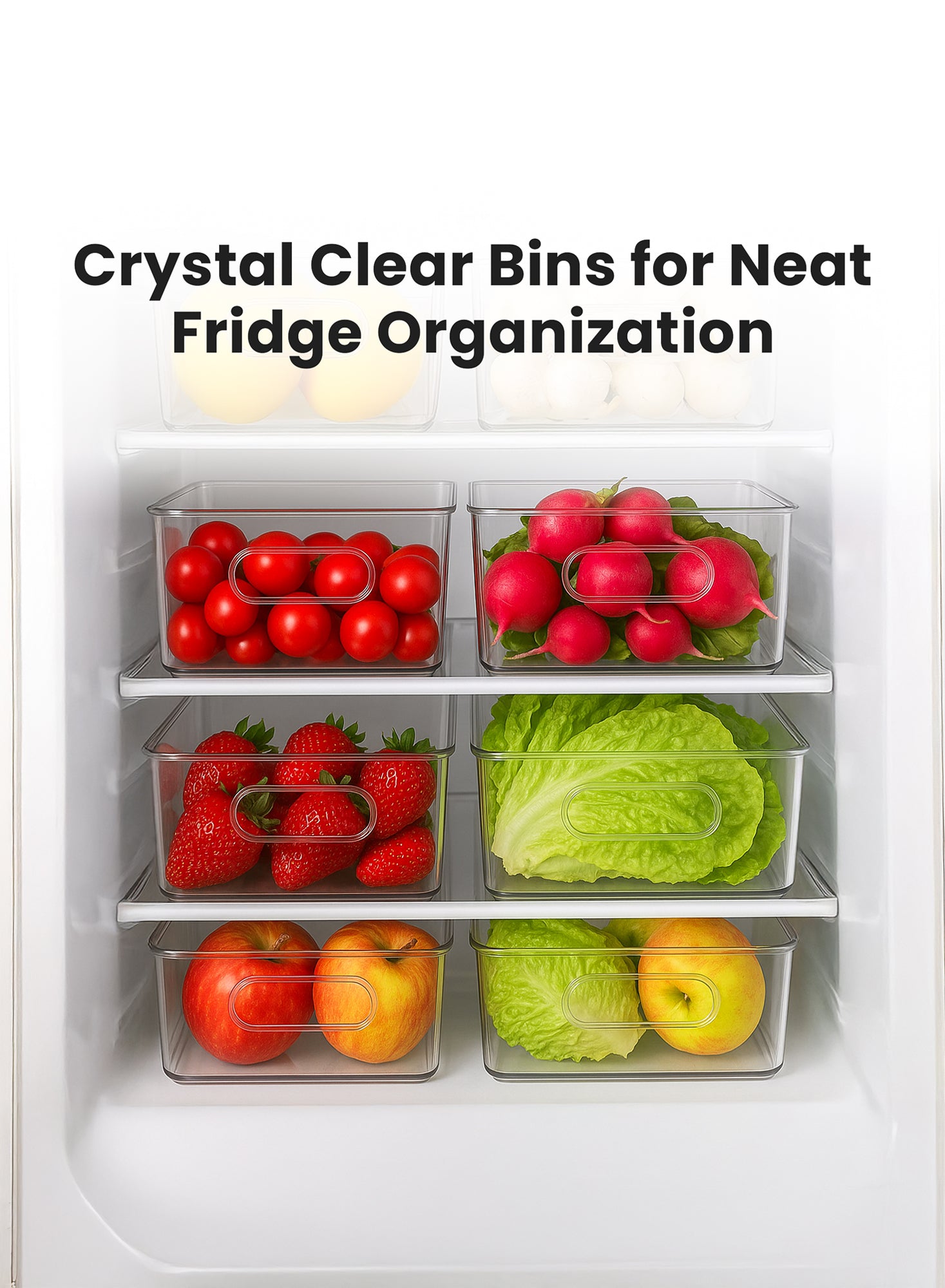 Organizers 6 Piece Refrigerator Organizer Bins, Plastic Kitchen Refrigerator Food Storage Container, | BPA Free