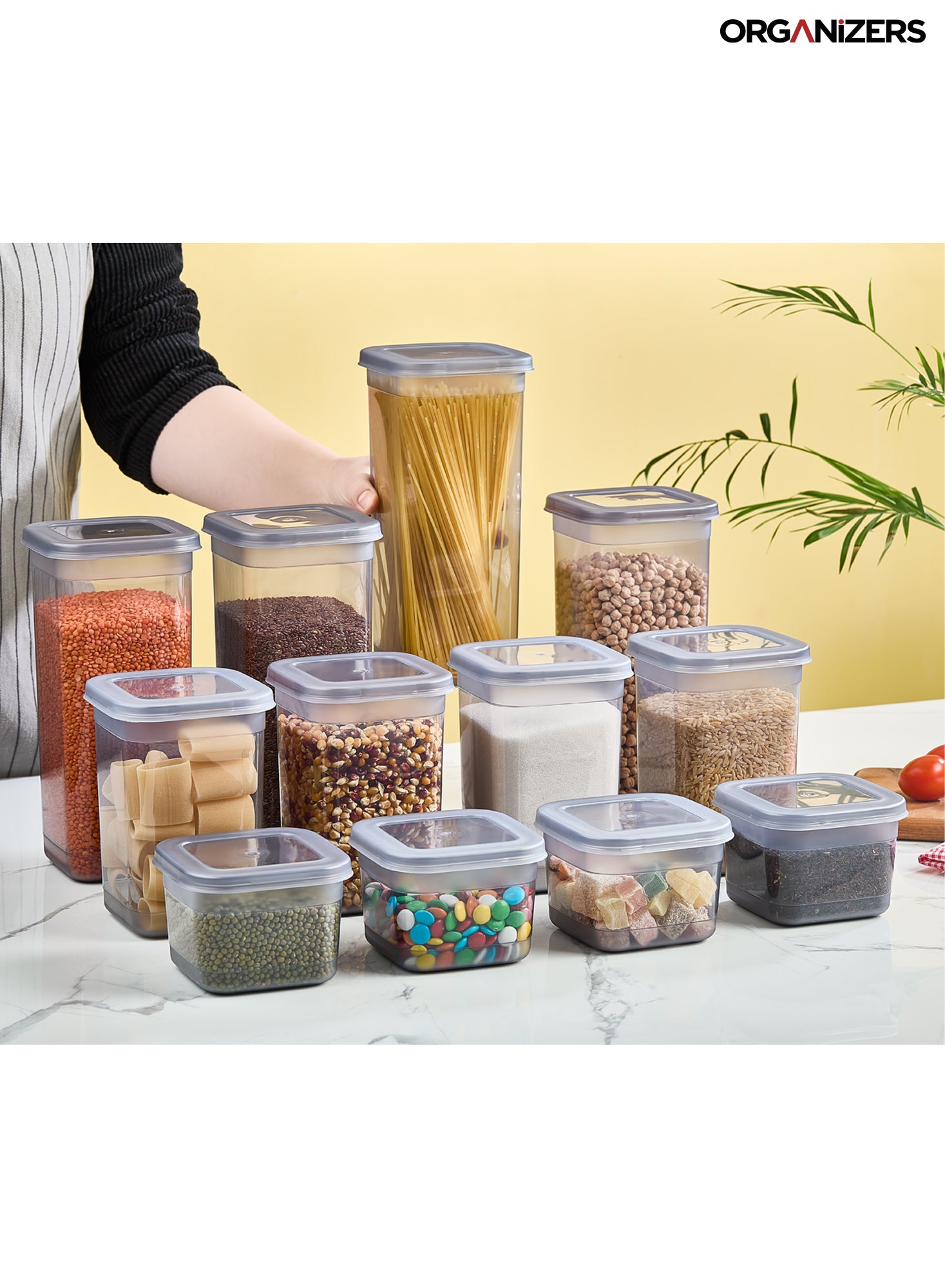 Organizers Set of 12 storage containers, Storage Containers with Lids, Airtight Food Storage Container Set, Practical Storage Box for All Foods | BPA Free
