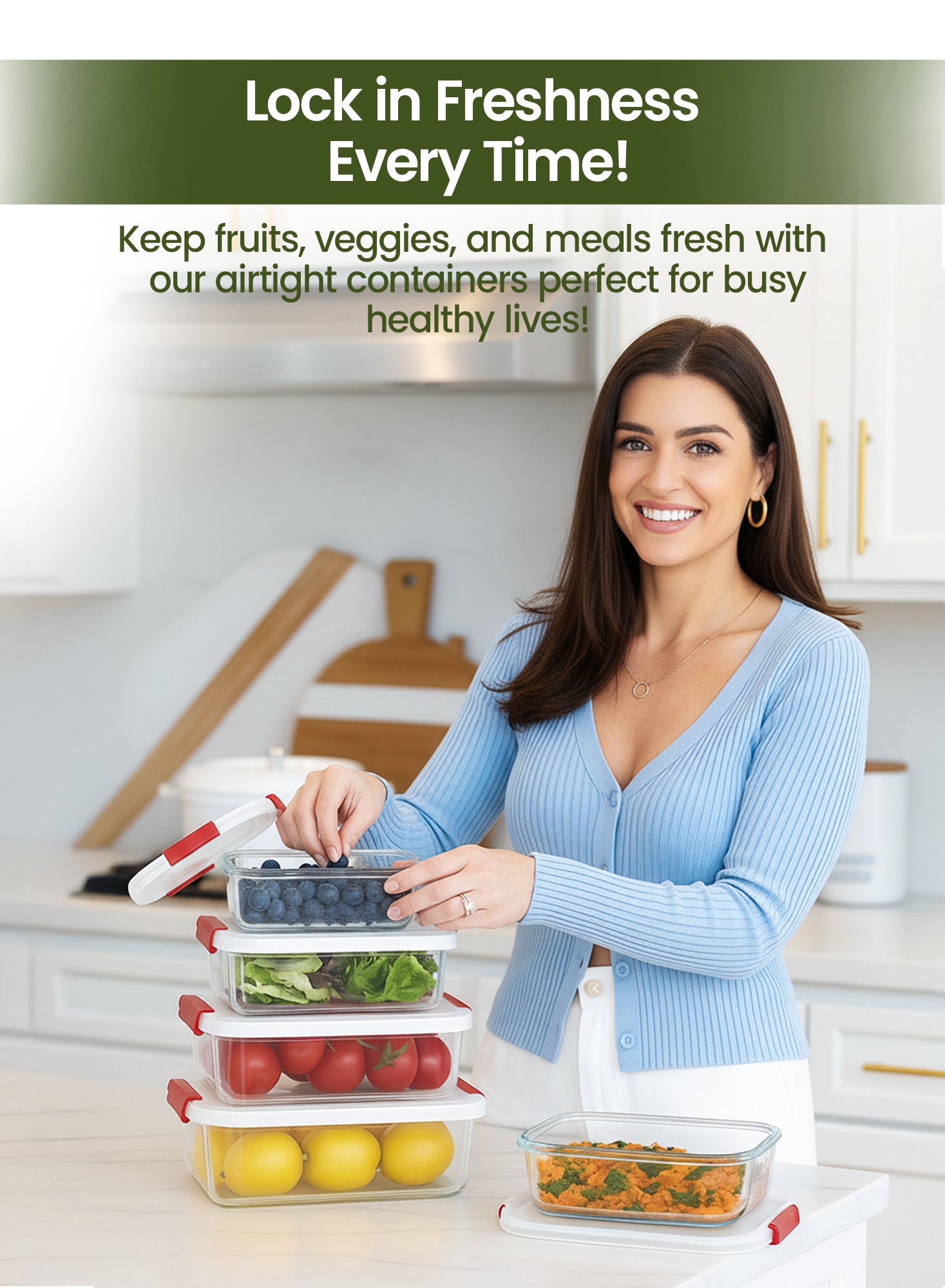 Organizers Set of 4 Lockable Plastic Storage Container Set, Nested Plastic Food Storage Container | Stackable | BPA Free