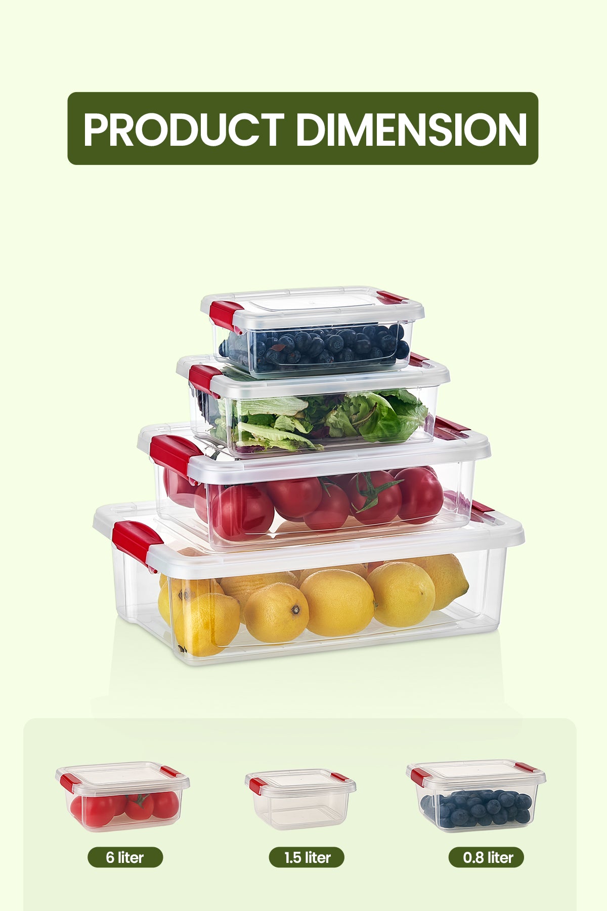 Organizers Set of 4 Lockable Plastic Storage Container Set, Nested Plastic Food Storage Container | Stackable | BPA Free