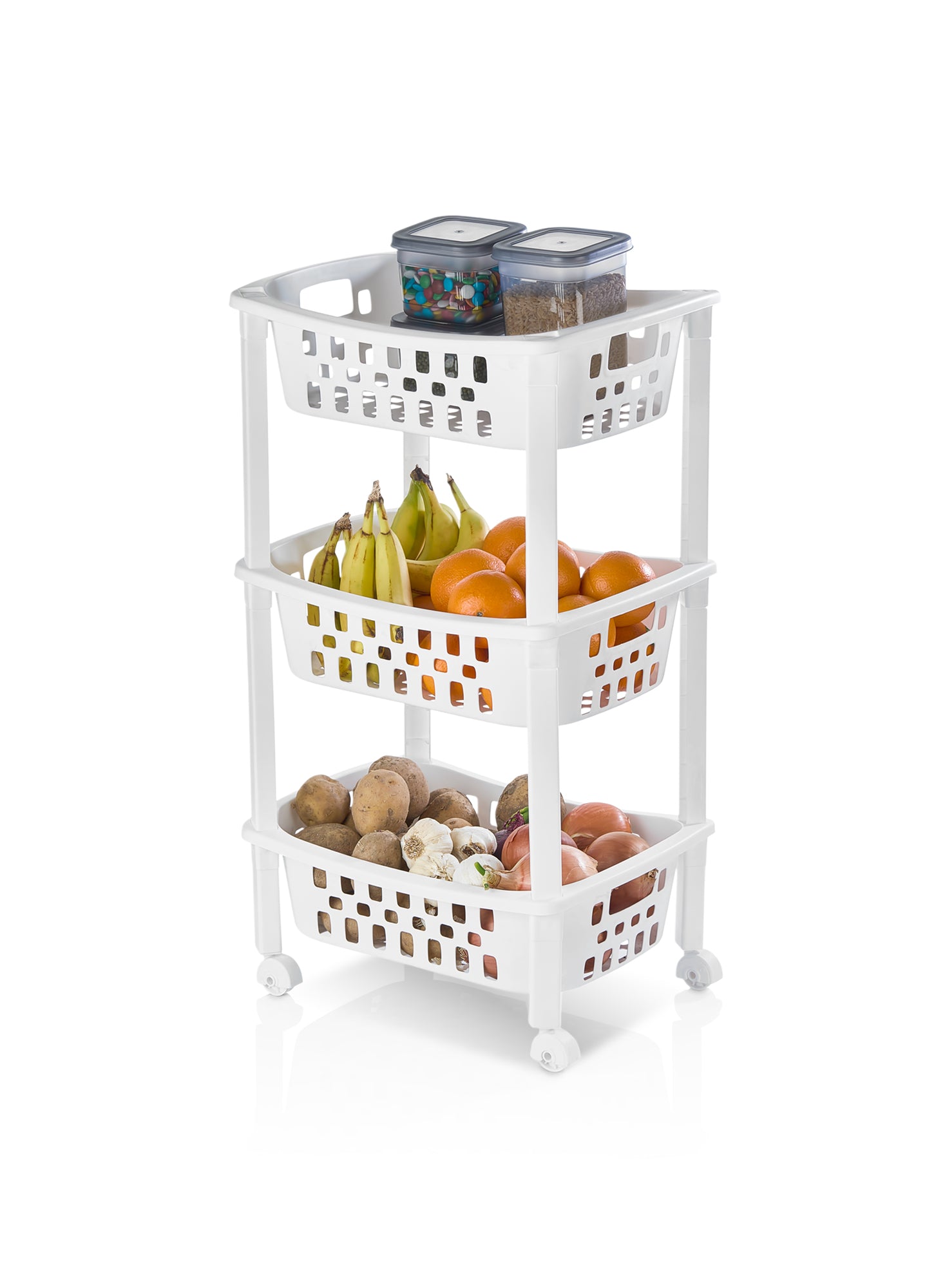 Organizers Kitchen Storage Rack, Multi Basket Slide-Out Rack 3 Layer | BPA Free