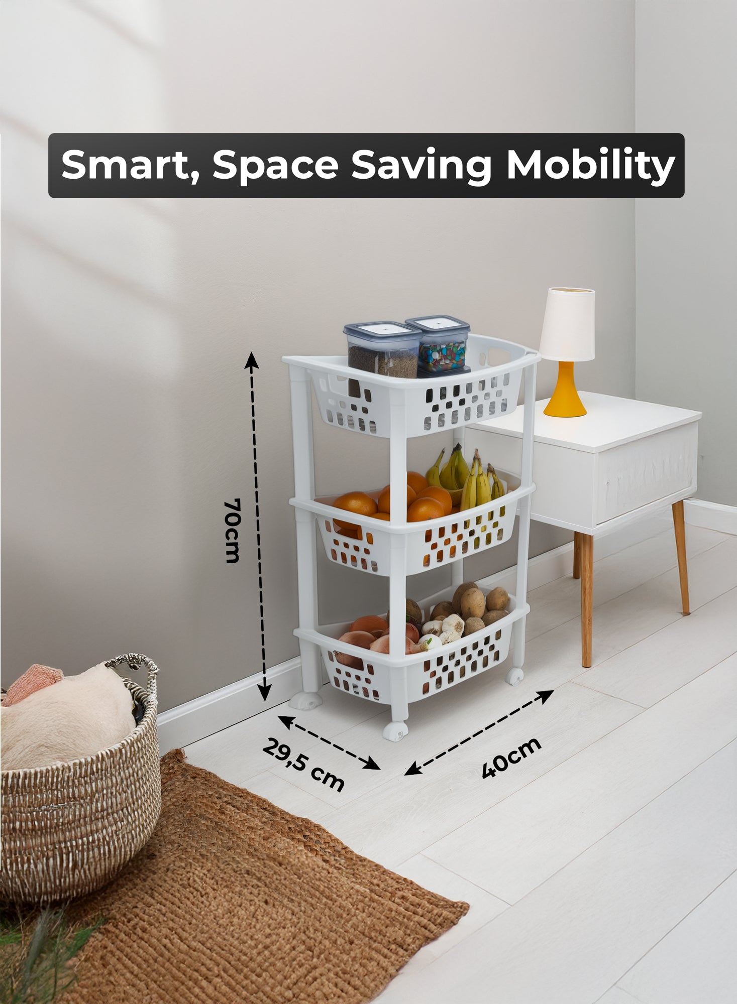 Organizers Kitchen Storage Rack, Multi Basket Slide-Out Rack 3 Layer | BPA Free