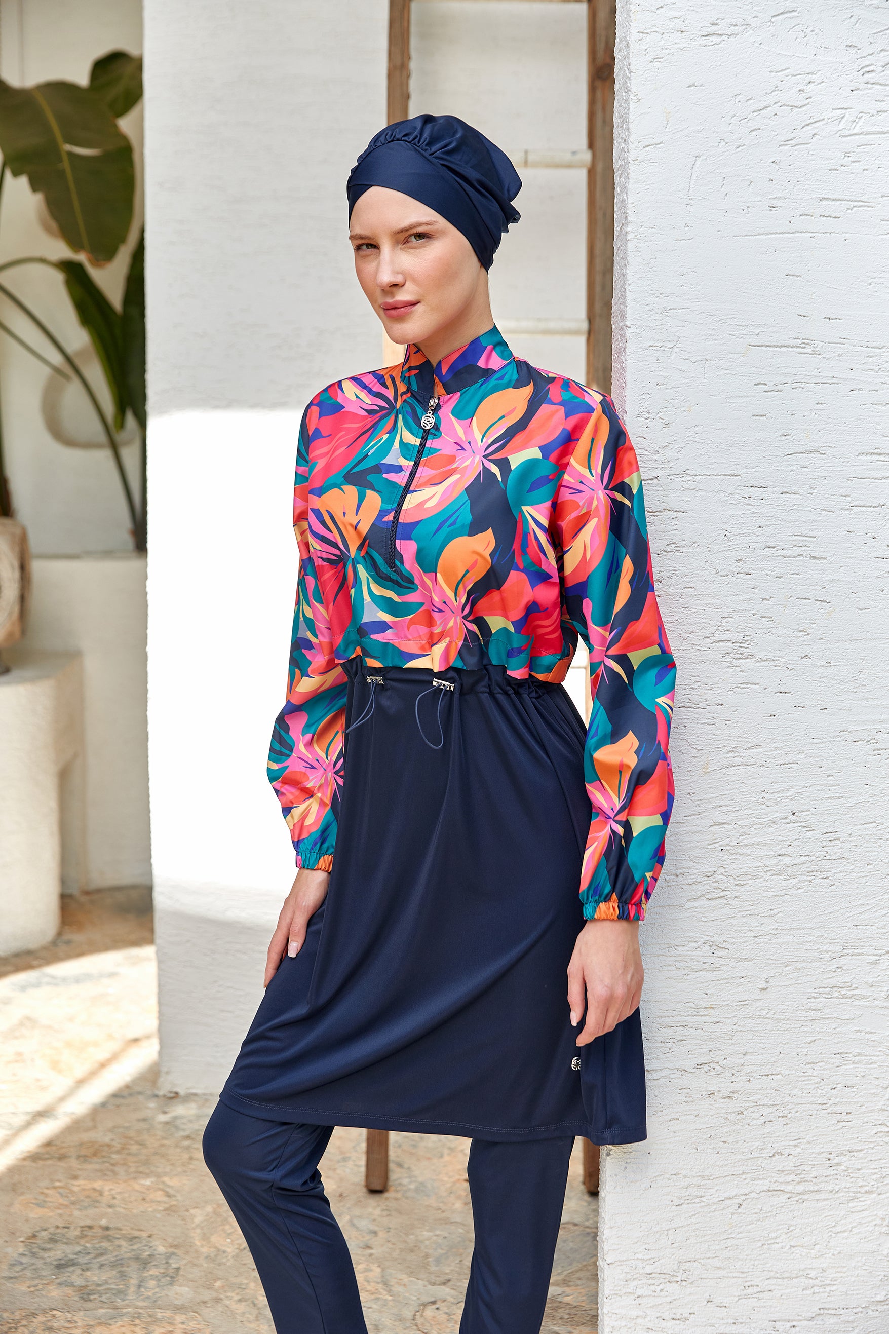 Violet Long Sleeve Hijab Swimsuit 3403