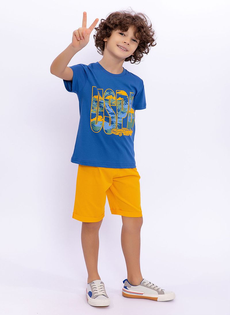 U.S. Polo Assn. Boys Cobalt Bermuda Set