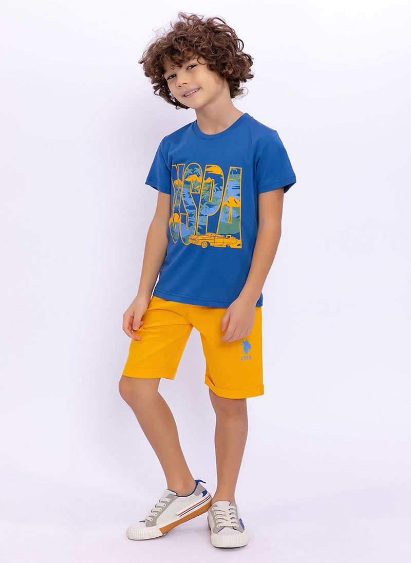 U.S. Polo Assn. Boys Cobalt Bermuda Set