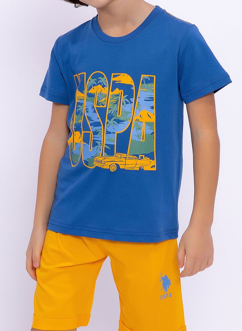 U.S. Polo Assn. Boys Cobalt Bermuda Set