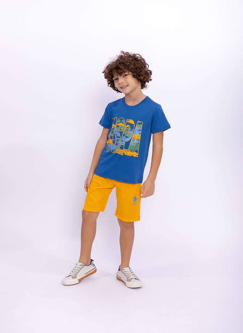 U.S. Polo Assn. Boys Cobalt Bermuda Set