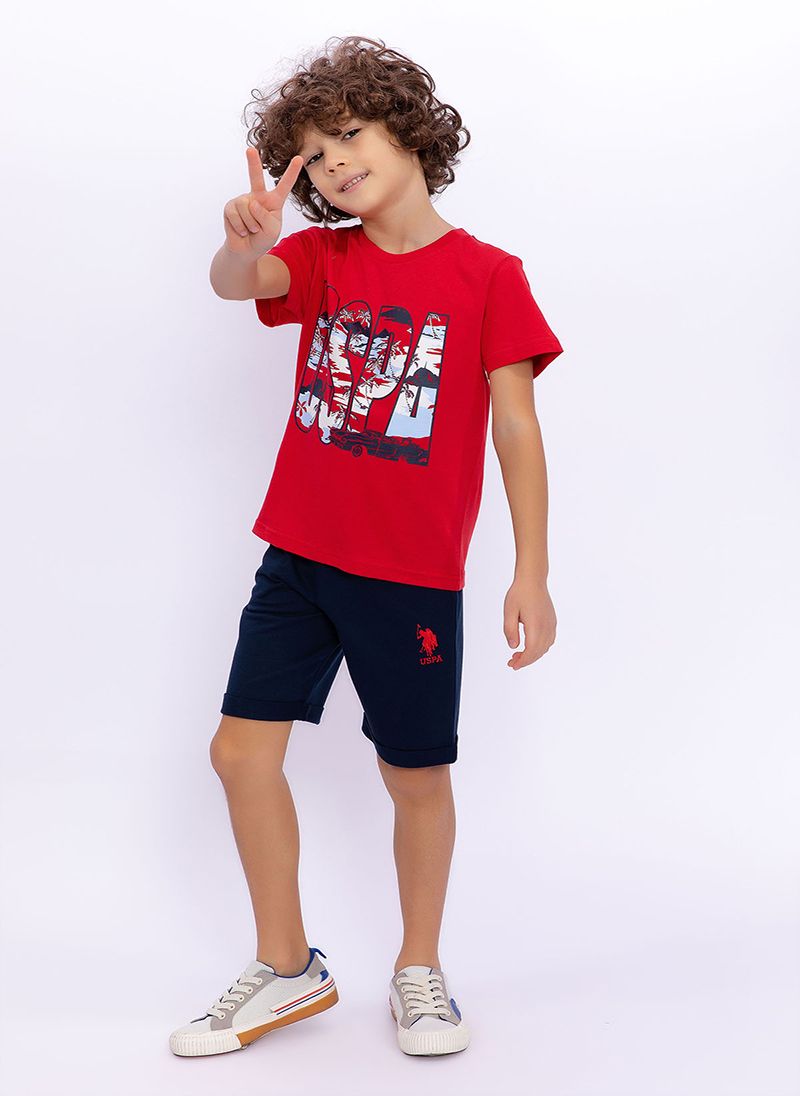 U.S. Polo Assn. Boys Cobalt Bermuda Set