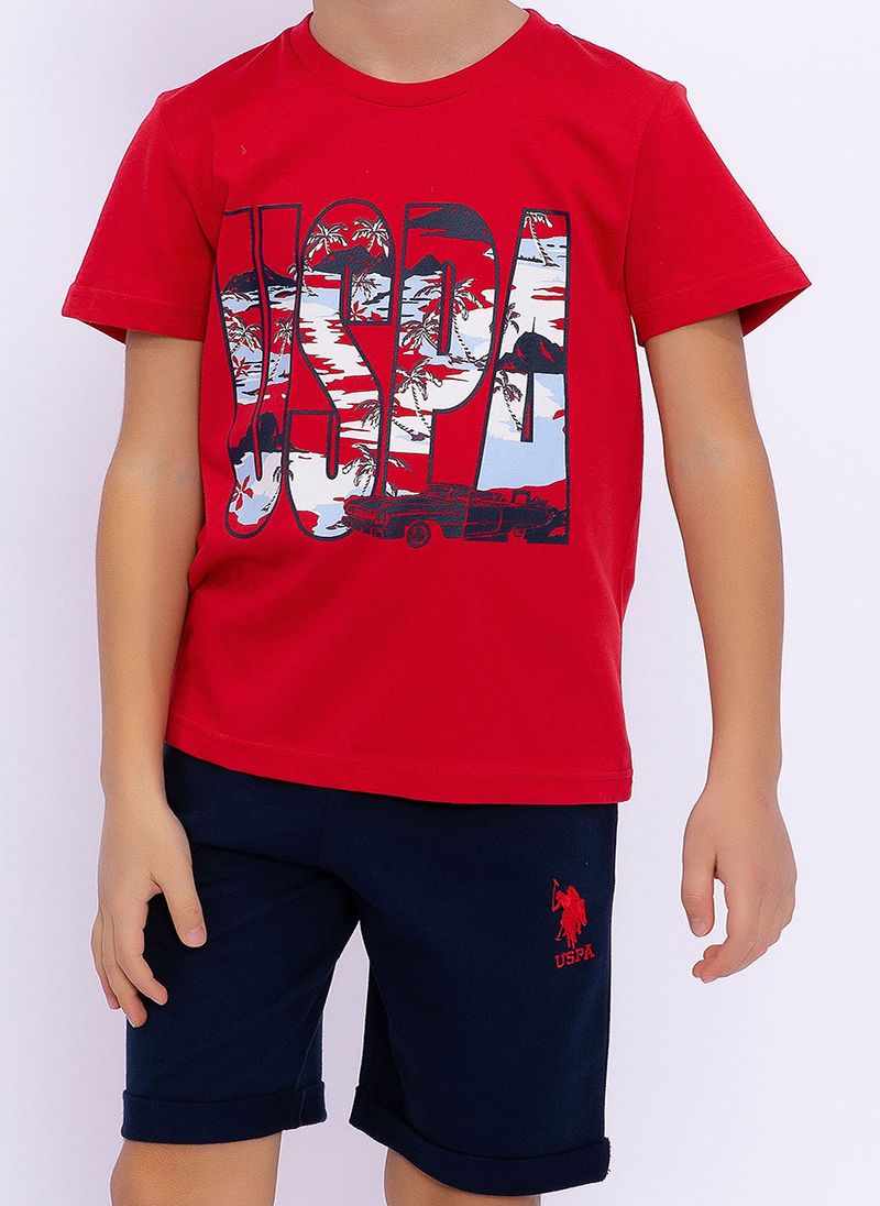 U.S. Polo Assn. Boys Cobalt Bermuda Set