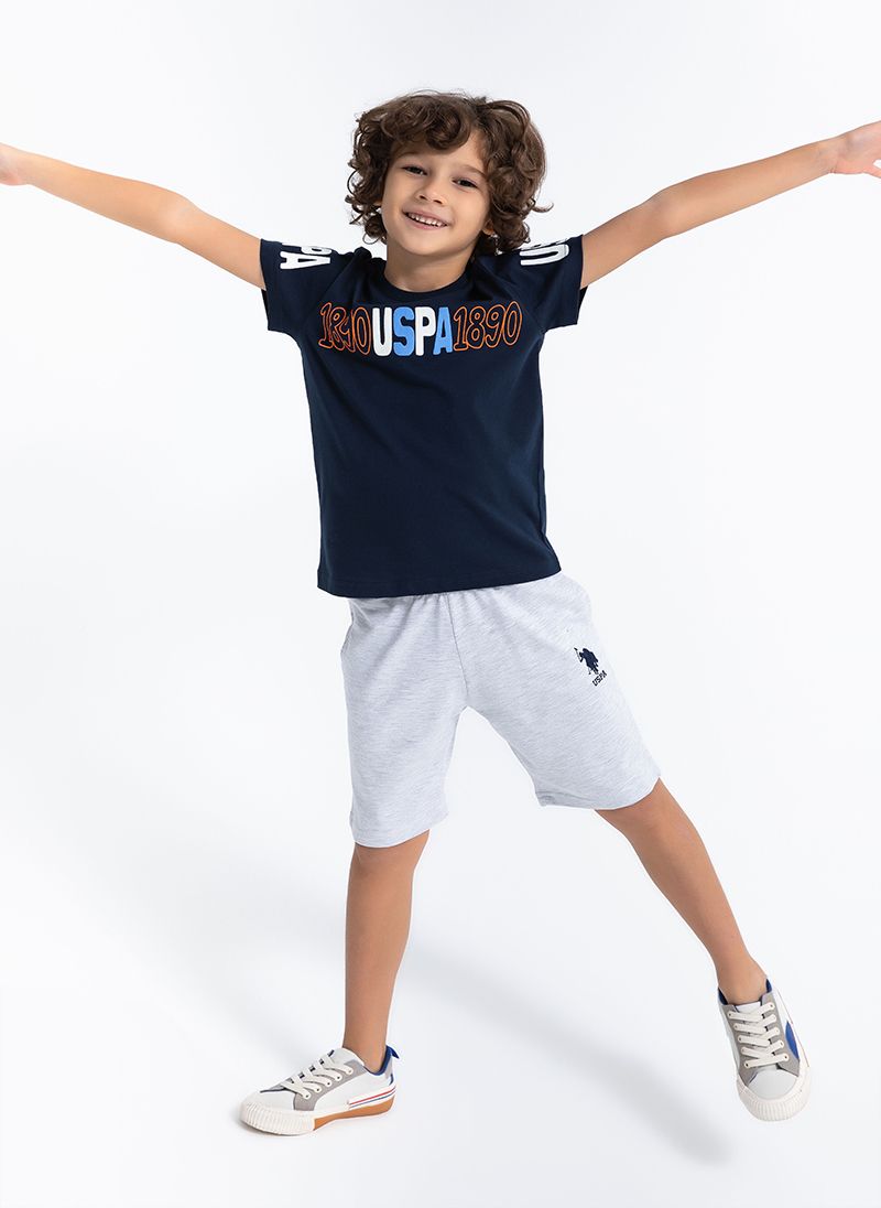 U.S. Polo Assn. Boys Navy Bermuda Set