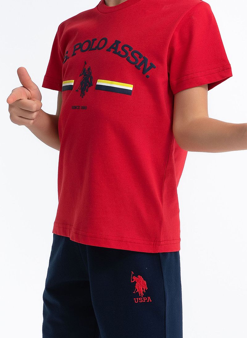 U.S. Polo Assn. Boys Red Bermuda Set