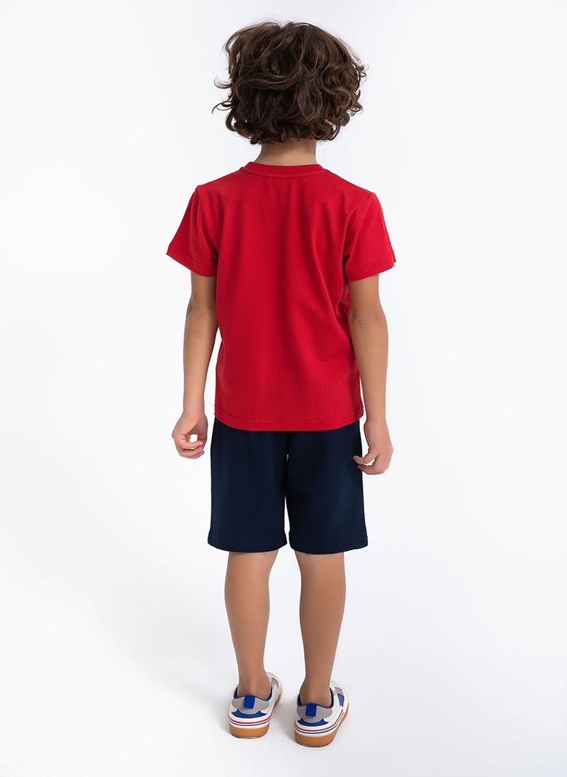 U.S. Polo Assn. Boys Red Bermuda Set