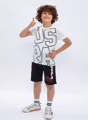 U.S. Polo Assn. Boys Beige Bermuda Set