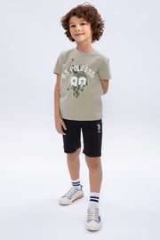 U.S. Polo Assn. Boys Khaki Bermuda Set