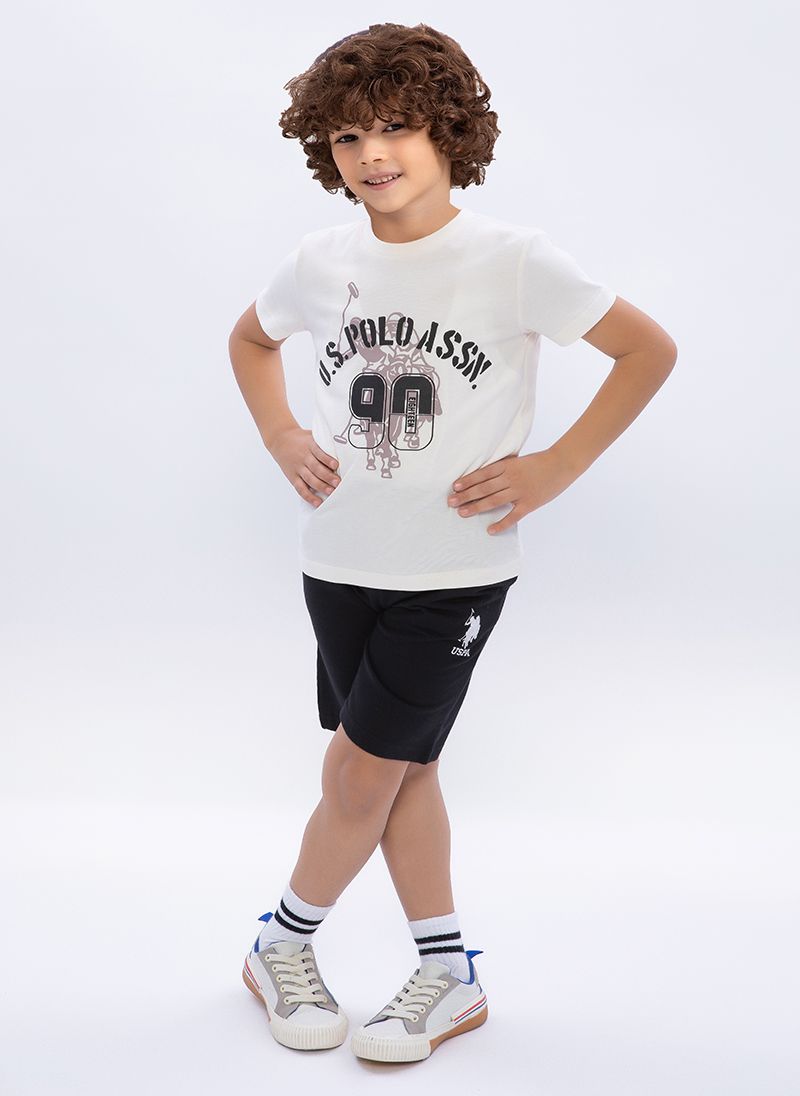 U.S. Polo Assn. Boys Brown Bermuda Set