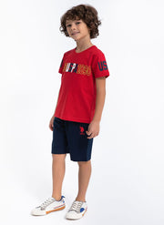 U.S. Polo Assn. Boys Red Bermuda Set