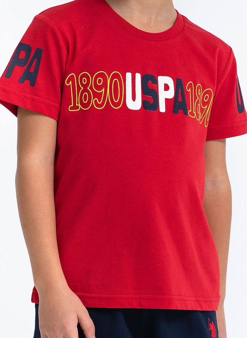 U.S. Polo Assn. Boys Red Bermuda Set