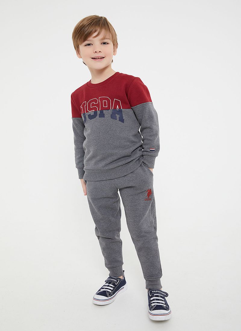U.S. Polo Assn. Boys Burgundy Tracksuit Set