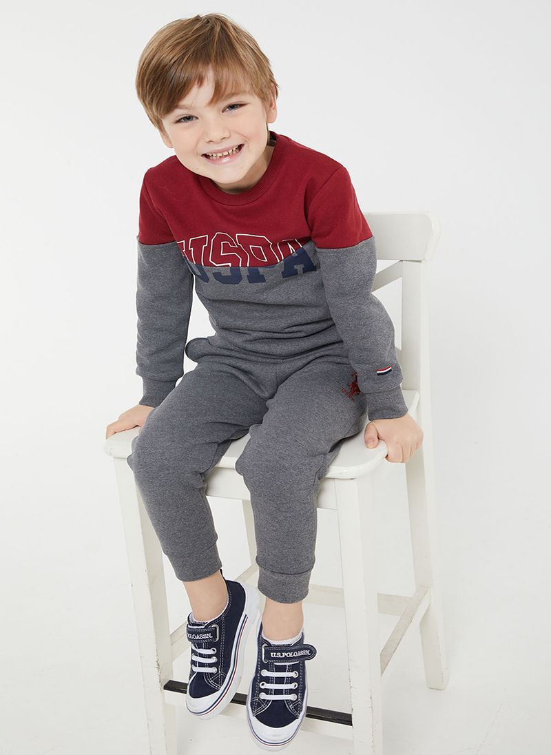 U.S. Polo Assn. Boys Burgundy Tracksuit Set