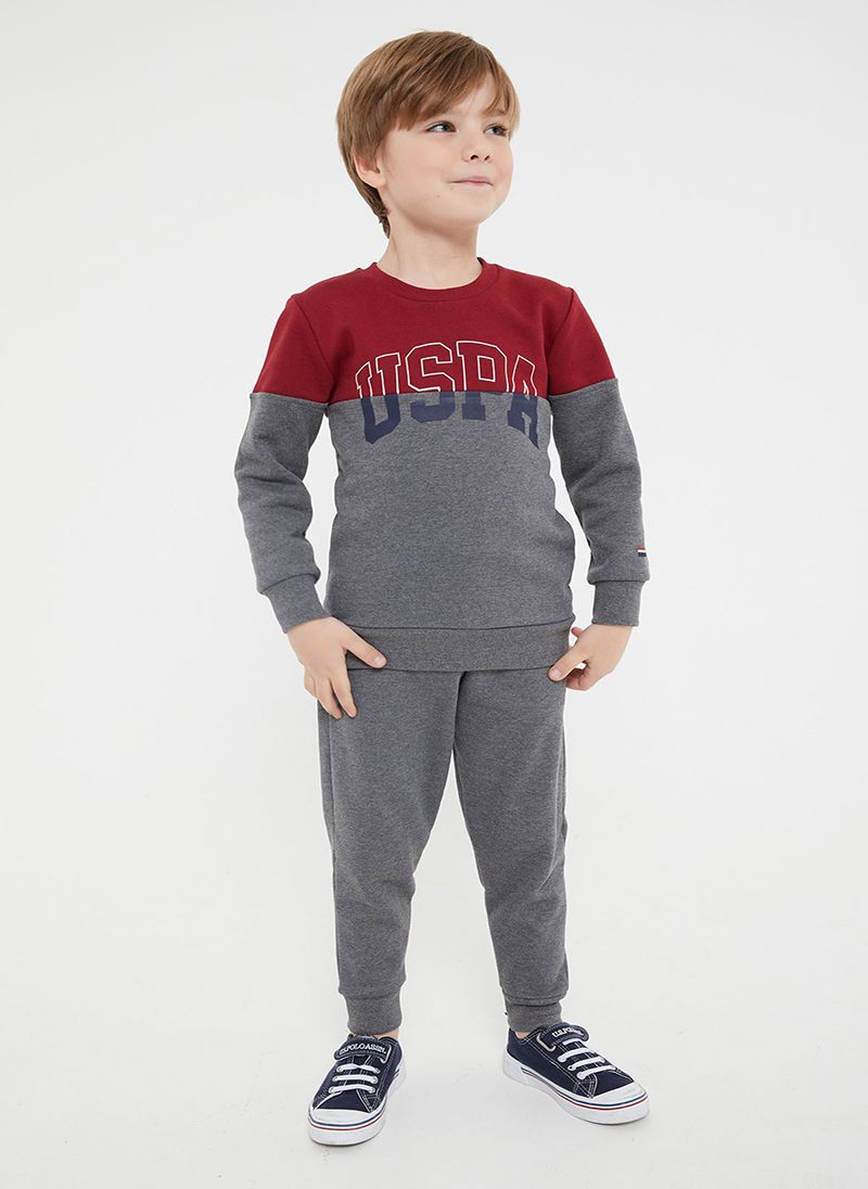 U.S. Polo Assn. Boys Burgundy Tracksuit Set
