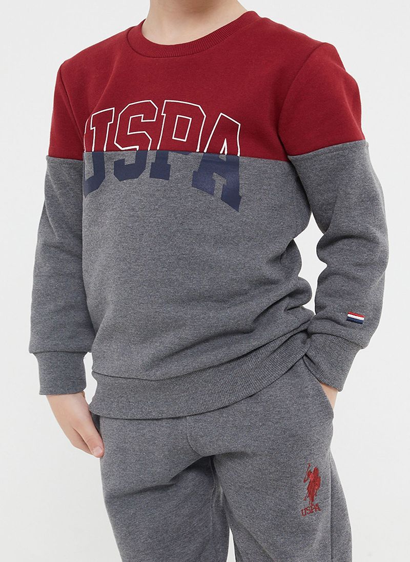 U.S. Polo Assn. Boys Burgundy Tracksuit Set
