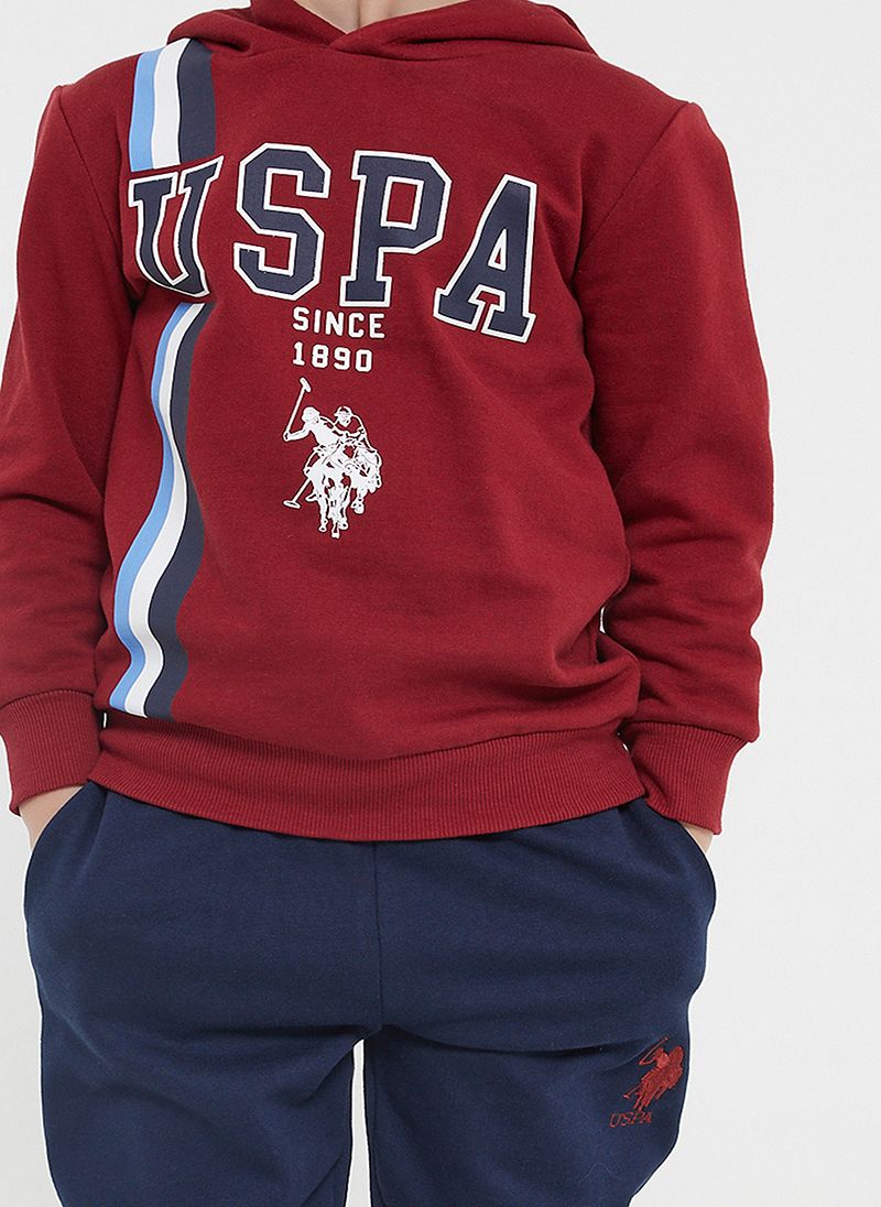 U.S. Polo Assn. Boys Burgundy Tracksuit Set