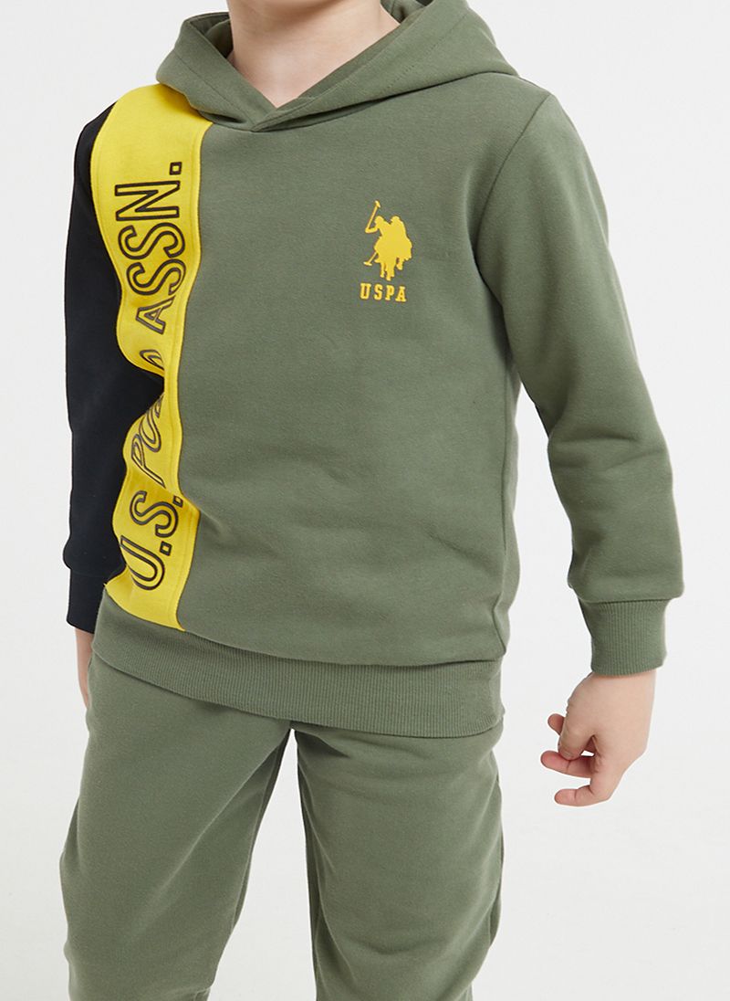 U.S. Polo Assn. Boys Khaki Tracksuit Set