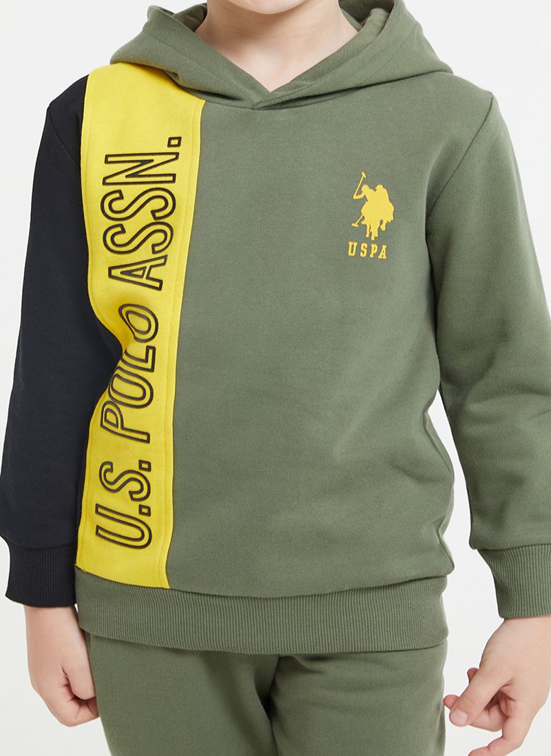 U.S. Polo Assn. Boys Khaki Tracksuit Set